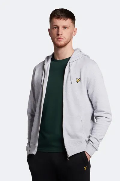 Серая толстовка на молнии Lyle & Scott, серый