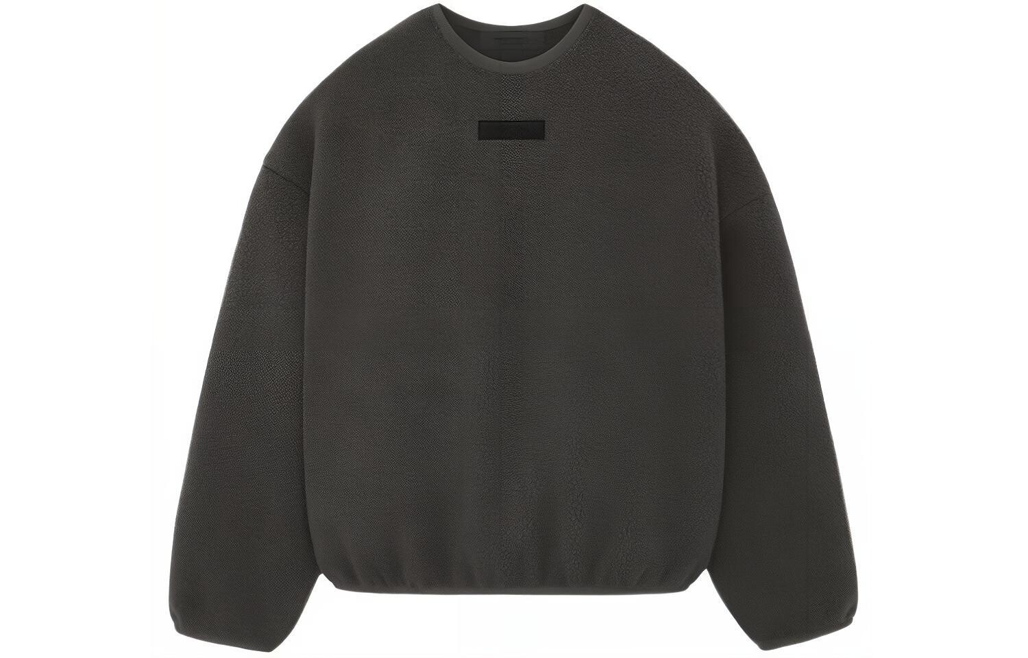 Свитшот с аппликацией логотипа и текстурой флиса Fear Of God Essentials, черный