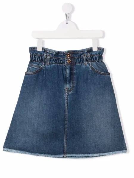 Versace Kids джинсовая юбка с присборенной талией