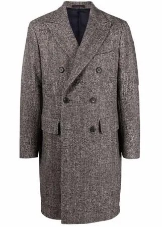 The Gigi двубортное пальто с узором в елочку