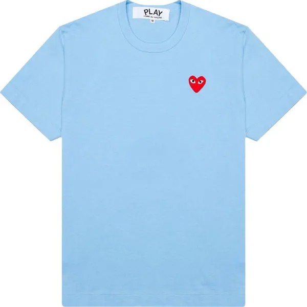 Футболка Comme des Garçons PLAY Pastelle Red Emblem T-Shirt 'Blue', синий