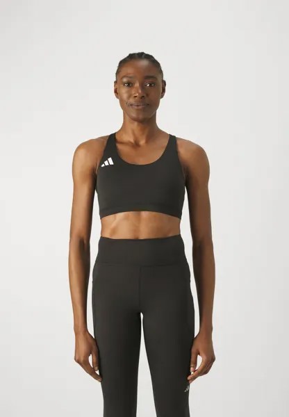Спортивный бюстгальтер средней поддержки ADIZERO adidas Performance, цвет black