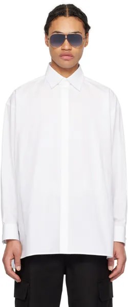 Белая рубашка с раздвинутым воротником Valentino