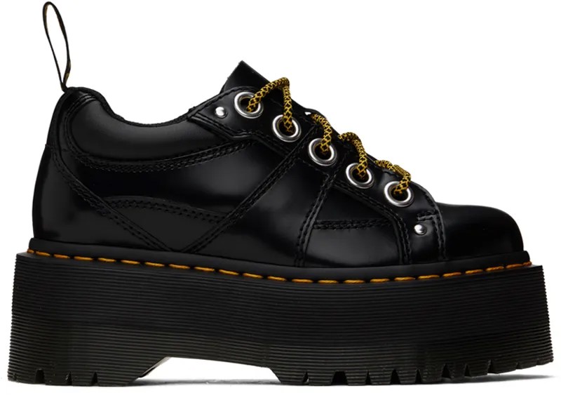 Черные кожаные оксфорды на платформе с 5 глазами Max Dr. Martens