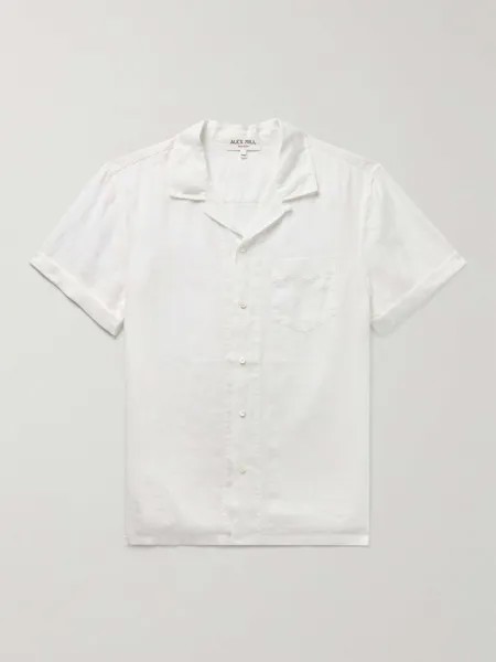 Льняная рубашка со сменным воротником ALEX MILL, белый