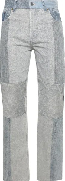 Брюки Marine Serre Regenerated Denim Straight Leg 'Grey', серый