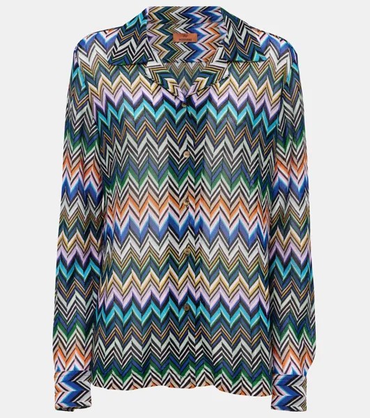 Футболка с узором «Зиг-Заг» Missoni, цвет multicolor with blue base