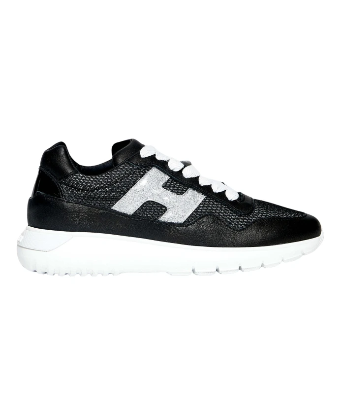 Кроссовки с блестками Hogan, черный