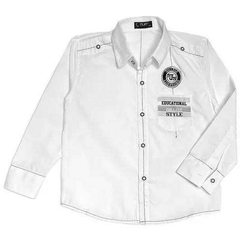 Рубашка для мальчика в стиле Casual , NSG, арт. 3788,цв. Белый, р. 116
