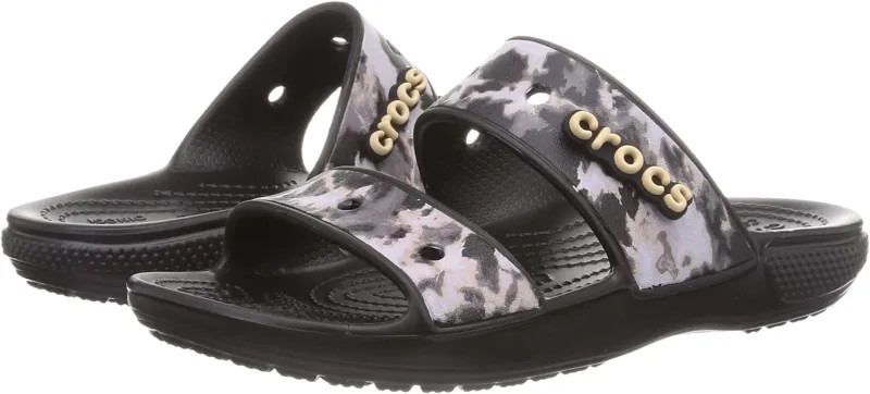 Сандалии Classic Sandal - Tie-Dye Graphics Crocs, цвет Black/Bleach Tie-Dye