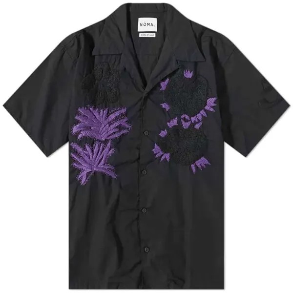 Рубашка Noma T.D. Flower & Cactus Hand Embroidery Vacation, черный