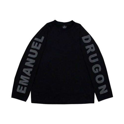 Лонгслив Emanuel Drugon Puff logo long-sleeve, размер L, , чёрный