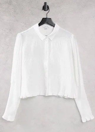 Приталенная рубашка с присборенными манжетами Lost Ink-Белый