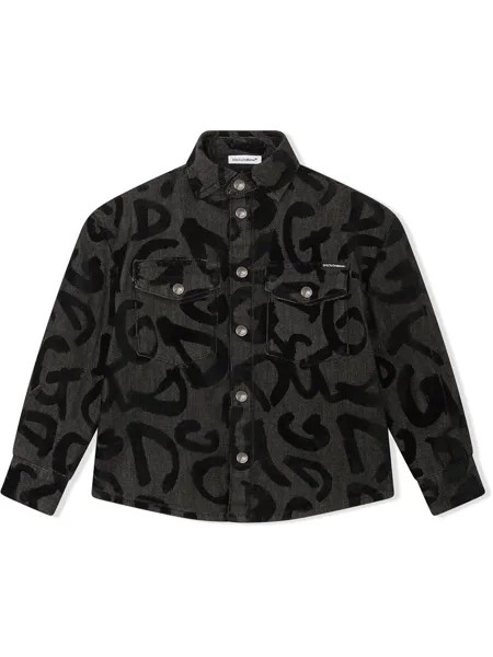 Dolce & Gabbana Kids рубашка с длинными рукавами и логотипом