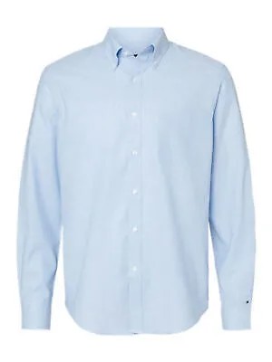 TOMMY HILFIGER Мужская синяя классическая эластичная классическая рубашка Easy Care Easy Care 18- 37/38