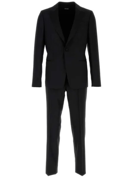 Zegna однобортный костюм цвета «полночный синий», черный