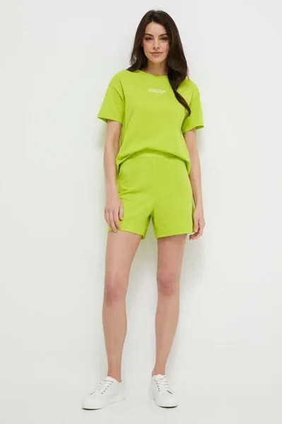 Хлопковая футболка для отдыха United Colors of Benetton, зеленый