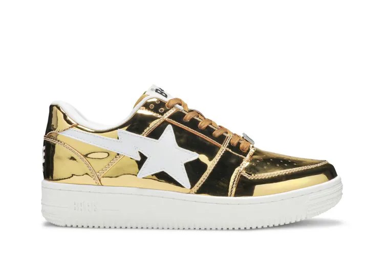 Кроссовки BAPE Bapesta Low 'Gold Foil', золотой