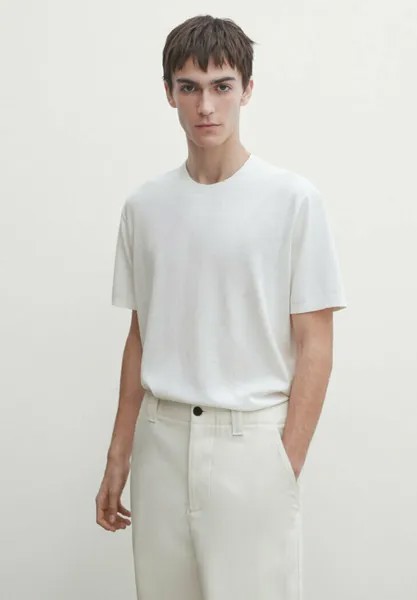 Футболка базовая BLEND WITH SHORT SLEEVES Massimo Dutti, цвет white