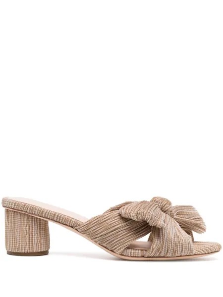 Loeffler Randall мюли из тафты с бантом, нейтральный цвет