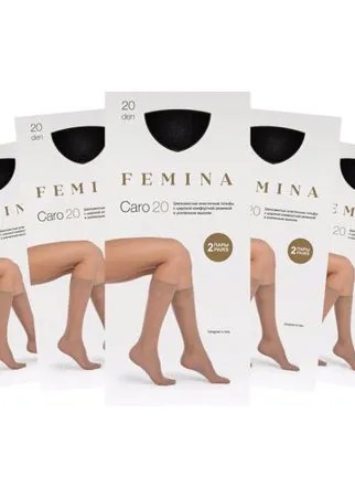 Гольфы женские Femina, Caro 20 den, 10 пар (5 уп. по 2 шт.), черный