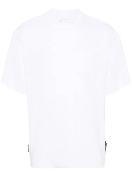 Sacai футболка с разрезами, белый
