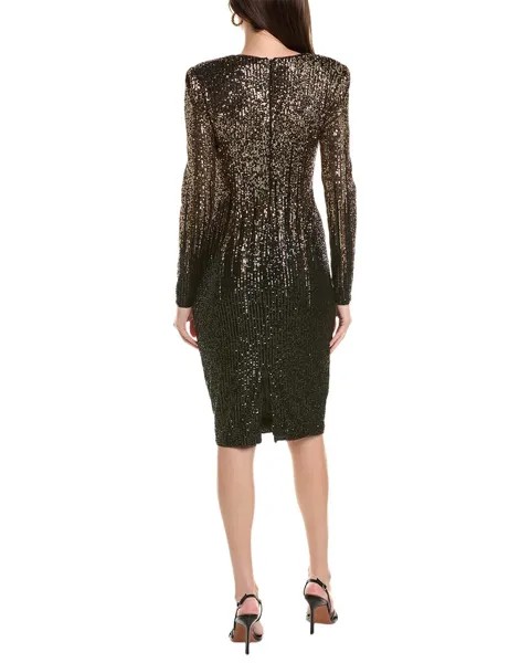 Платье-футляр с пайетками Badgley Mischka, цвет Metallic