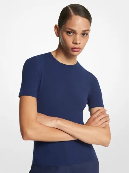 Футболка с коротким рукавом из эластичной вискозы Michael Michael Kors, синий