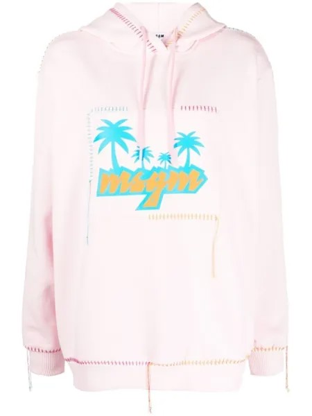 MSGM худи с логотипом, розовый
