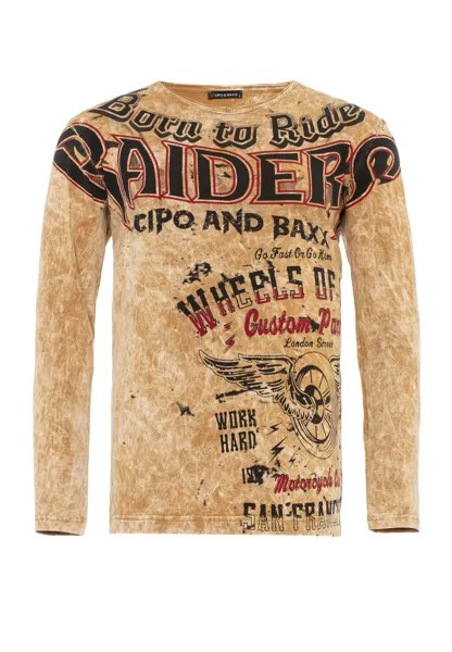 Лонгслив Cipo & Baxx Langarmshirt, цвет MUSTARD
