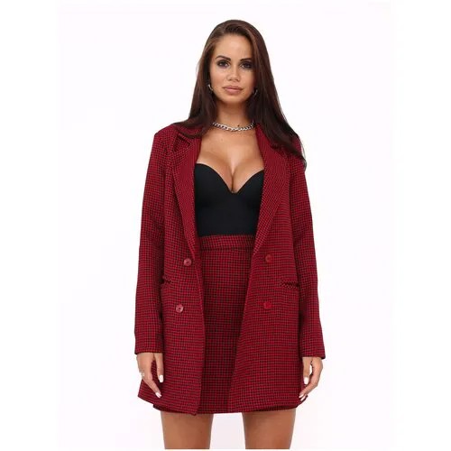 Костюм DAZZLE STYLE, жакет и юбка, классический стиль, прямой силуэт, размер 48, черный, белый