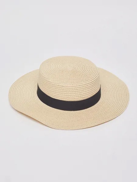 Соломенная плетёная шляпа с лентой