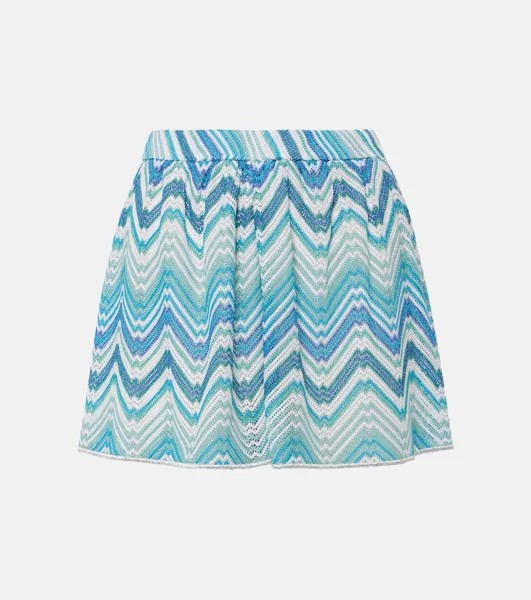 Шорты из ламе с высокой посадкой Missoni, синий