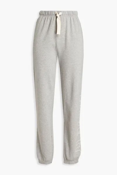 Меланжевые спортивные брюки из французской хлопковой махры Mother, серый