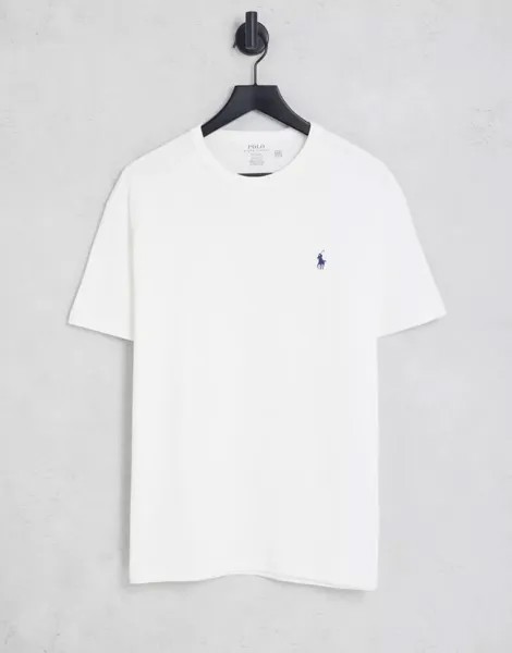 Белая объемная футболка с логотипом лошади Polo Ralph Lauren