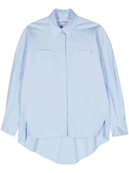 A.P.C. поплиновая рубашка с асимметричным подолом, синий