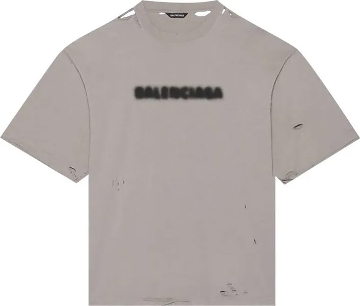 Футболка Balenciaga Blurry Wide Fit T-Shirt 'Steel Grey/Black', серый