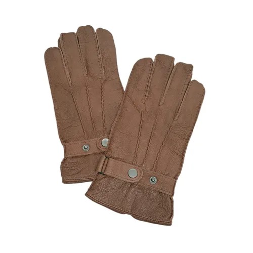 Мужские перчатки из натуральной кожи с подкладкой из шерсти 9,5 коричневые
