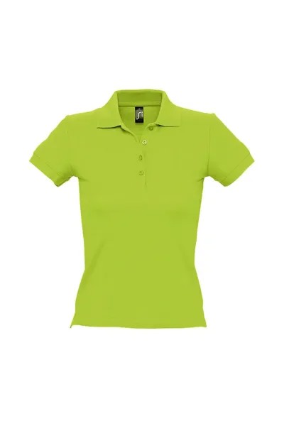 Рубашка поло из хлопка с короткими рукавами People Pique SOL'S, зеленый