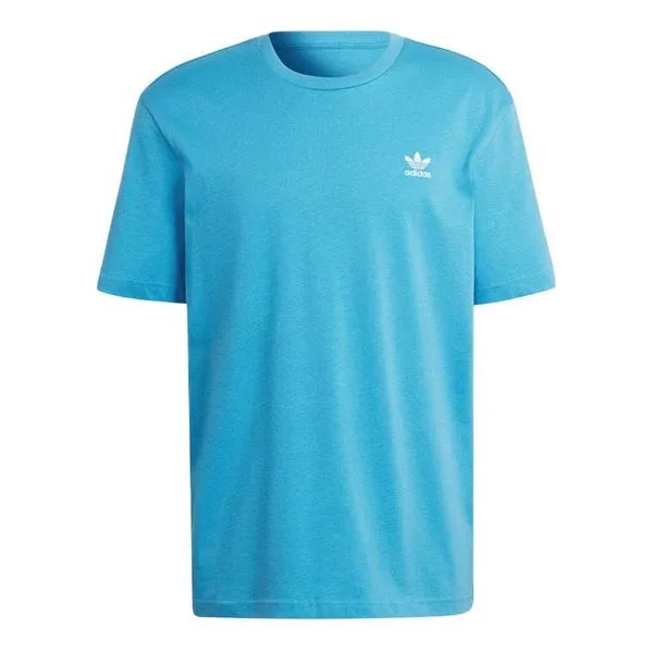 Футболка Adidas originals Solid Color Logo Round Neck Casual Short Sleeve Blue T-Shirt, Синий