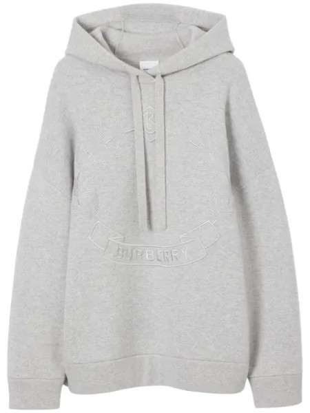 Худи Oak Leaf Crest с кулиской Burberry, серый