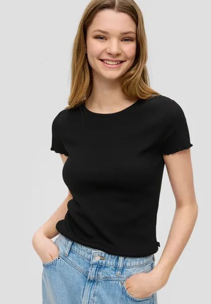 Футболка базовая CROPPED QS, цвет schwarz