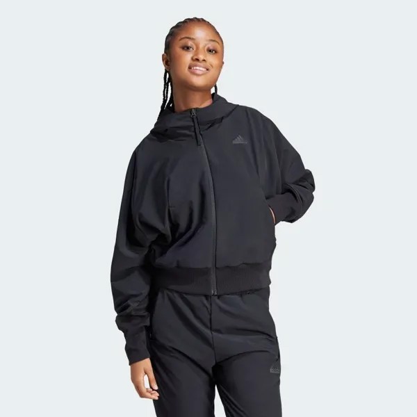 Парка Adidas ZNE Woven Full Zip Hoodie, черный