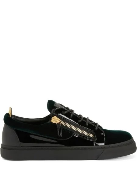 Giuseppe Zanotti бархатные кеды Frankie, зеленый
