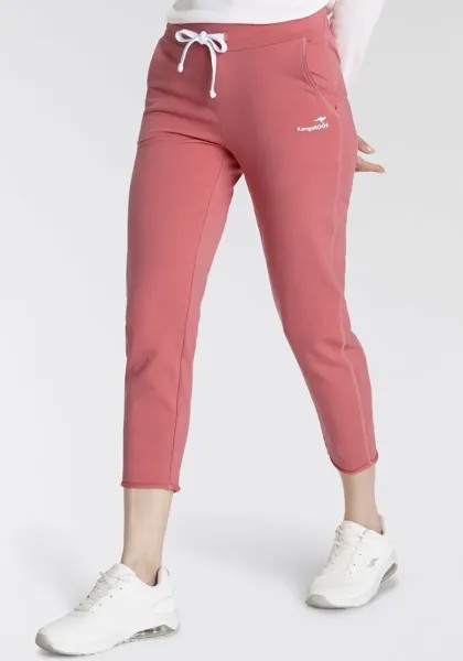 Брюки спортивные KangaROOS, длина 7/8, с логотипом, малиновый