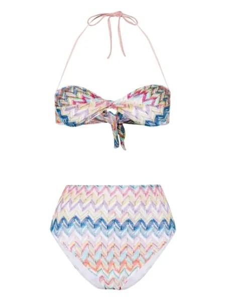 Missoni бикини с завышенной талией и узором зигзаг, мультиколор