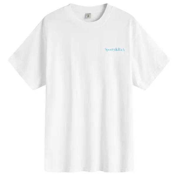 Футболка Sporty & Rich Health & Wellness T-Shirt, цвет White & Malibu Blue