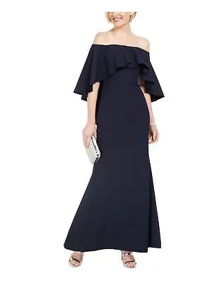 VINCE CAMUTO Женское темно-синее вечернее платье-русалка в пол с расклешенными рукавами 2