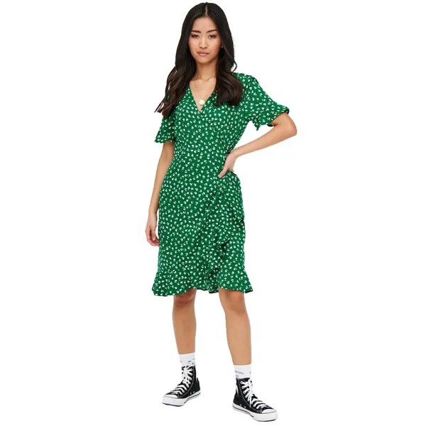 Короткое платье Only Olivia Wrap, зеленый
