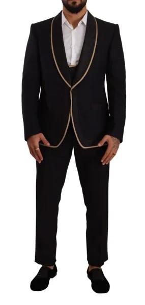 DOLCE - GABBANA Костюм черный SICILIA однобортный из трех предметов EU52/US42/ L $3900
